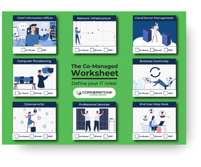 A preview image of the Cornerstone Technologies Co-Managed IT worksheet downloadable resource